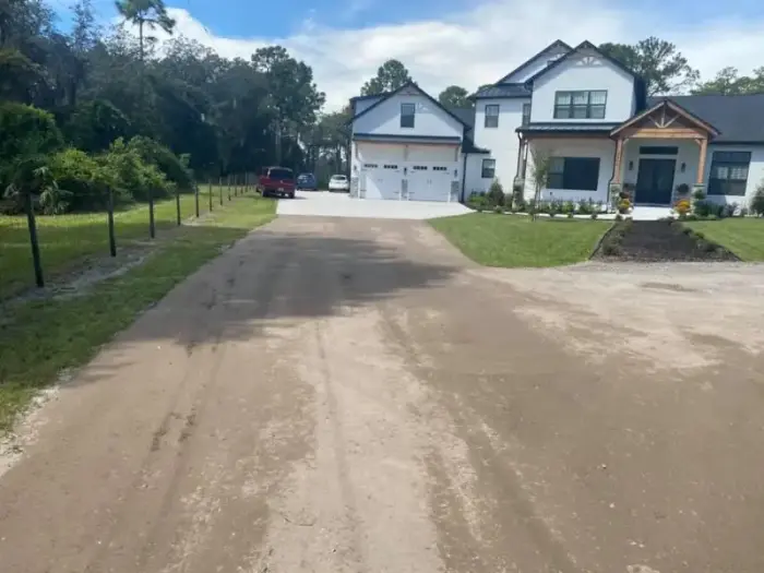 Prepped driveway for asphalt paving/sealcoating